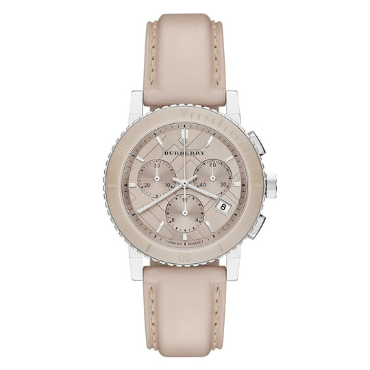 Burberry Women's BU9702 The City Chronograph Pink Leather Watch