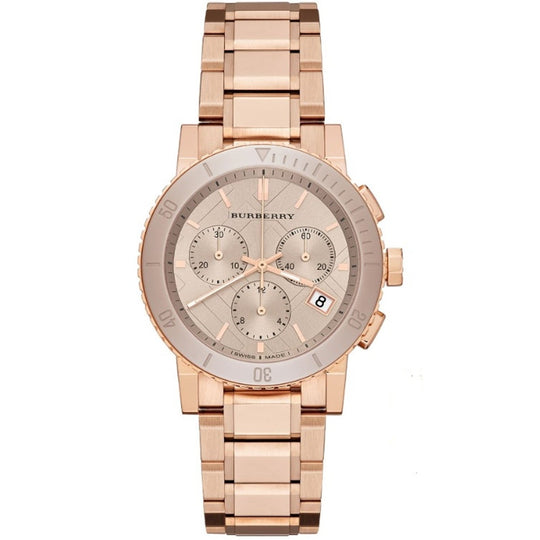 Burberry Women's BU9703 The City Chronograph Rose-Tone Stainless Steel Watch