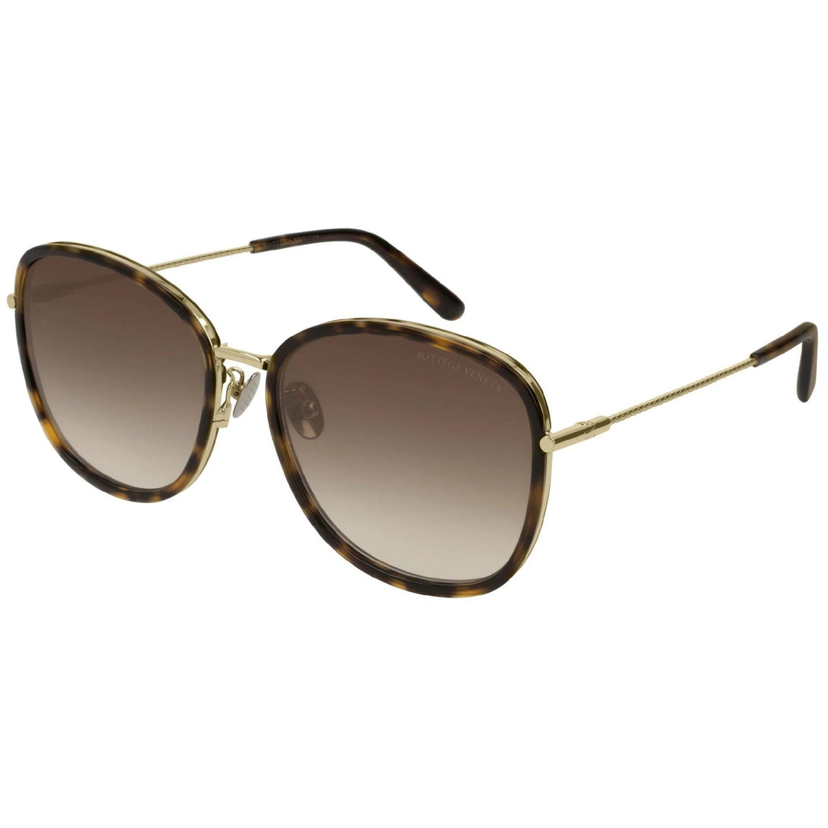 Bottega Veneta Women's Sunglasses Fall Winter 2018 Havana Brown Nylon Nylon Gold BV0220SK 002
