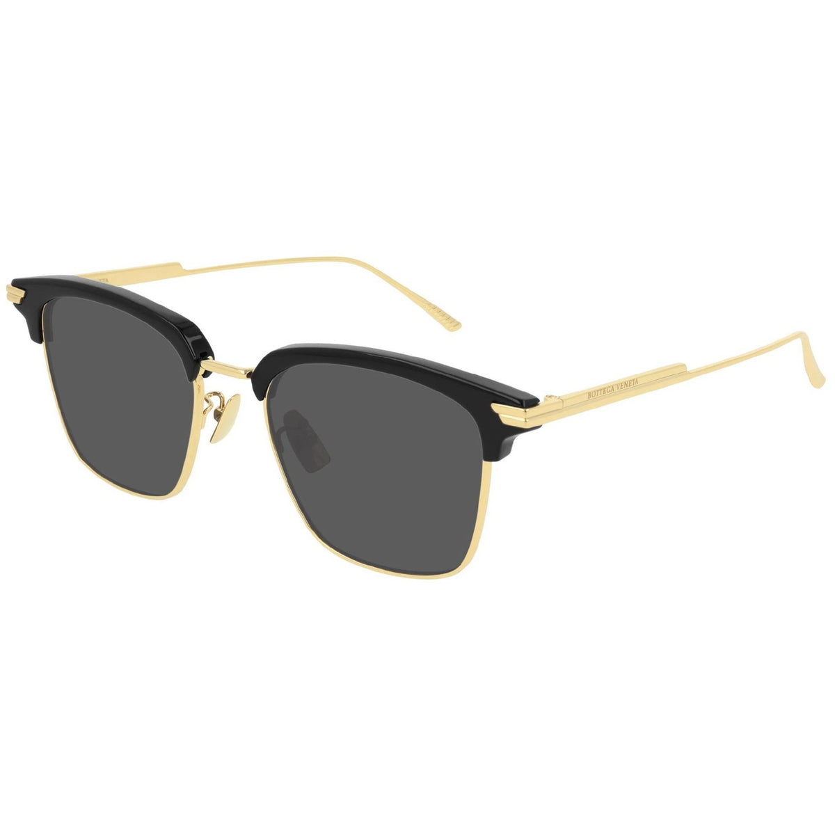 Bottega Veneta Men&#39;s Sunglasses Fall Winter 2019 Black Grey CR 39 CR 39 Gold BV1007SK 001
