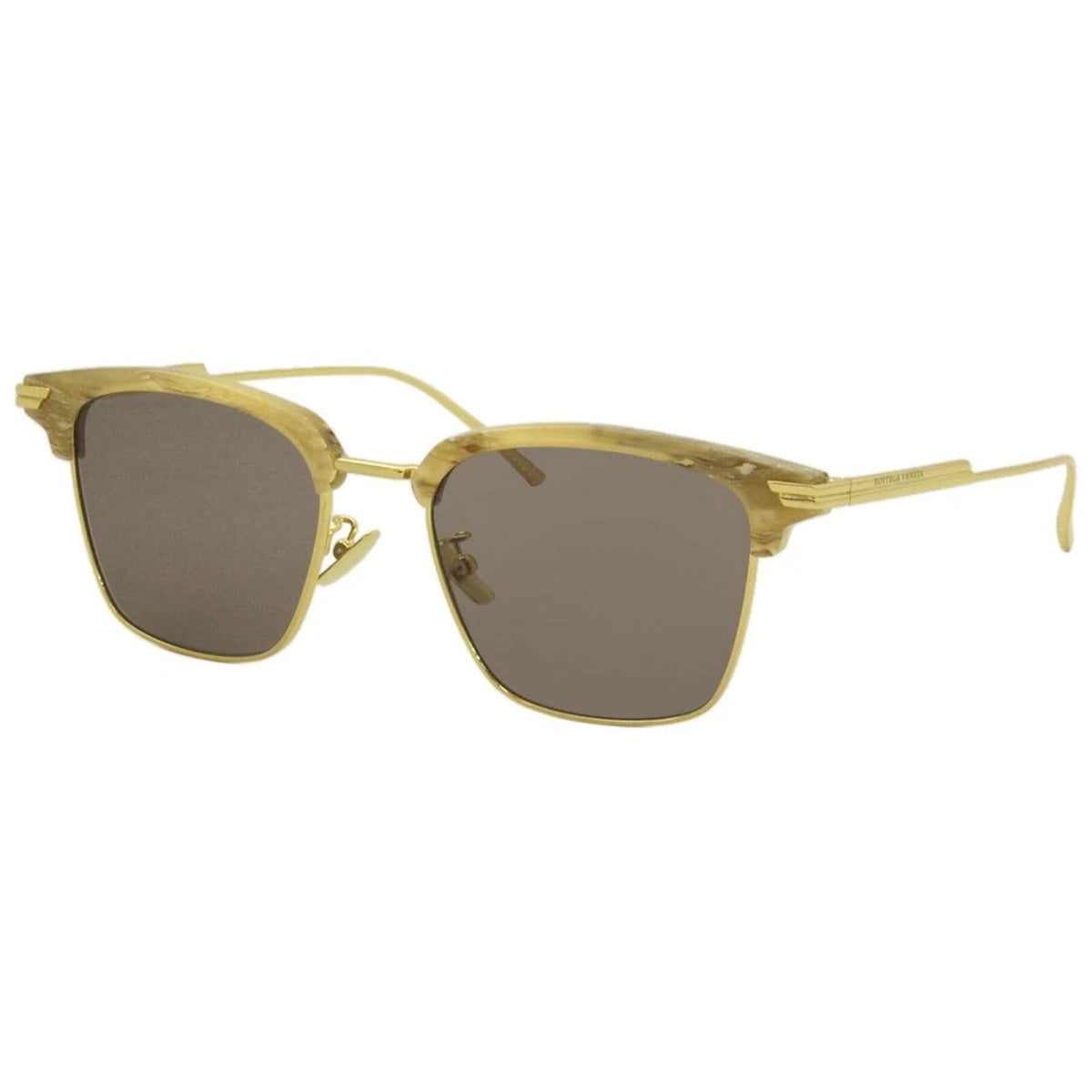 Bottega Veneta Men&#39;s Sunglasses Fall Winter 2019 Beige Brown CR 39 CR 39 Shiny BV1007SK 005