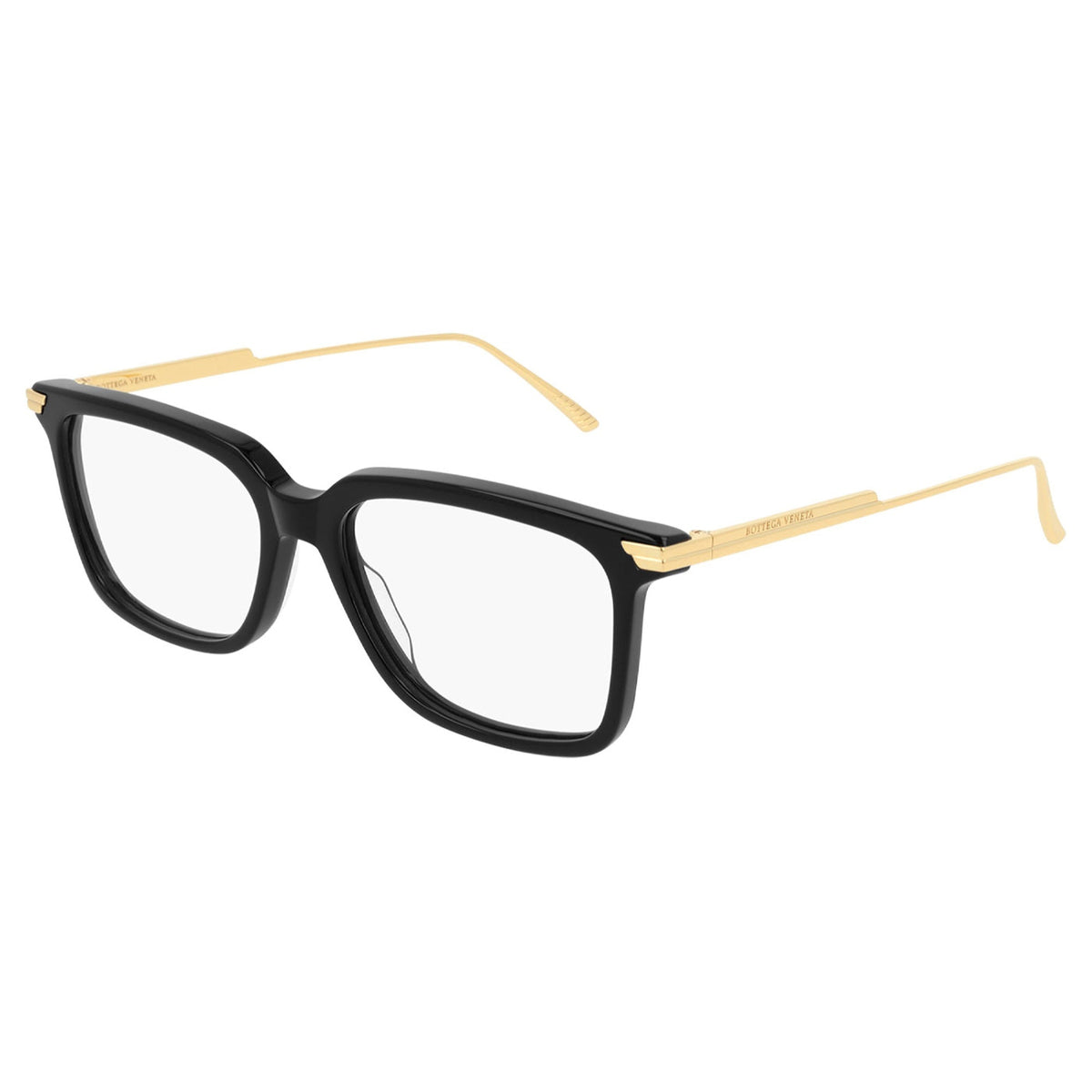 Bottega Veneta Unisex Sunglasses Fall Winter 2019 Black Transparent Demo Lens Demo Lens Shiny BV1009O 001