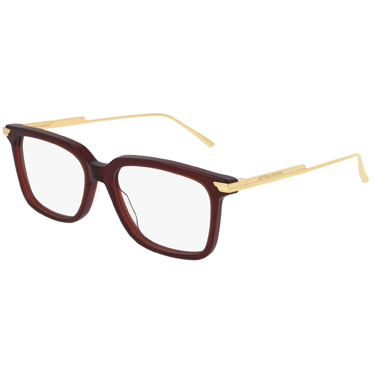 Bottega Veneta Unisex Sunglasses Fall Winter 2019 Burgundy Transparent Demo Lens Demo Lens Gold BV1009O 004