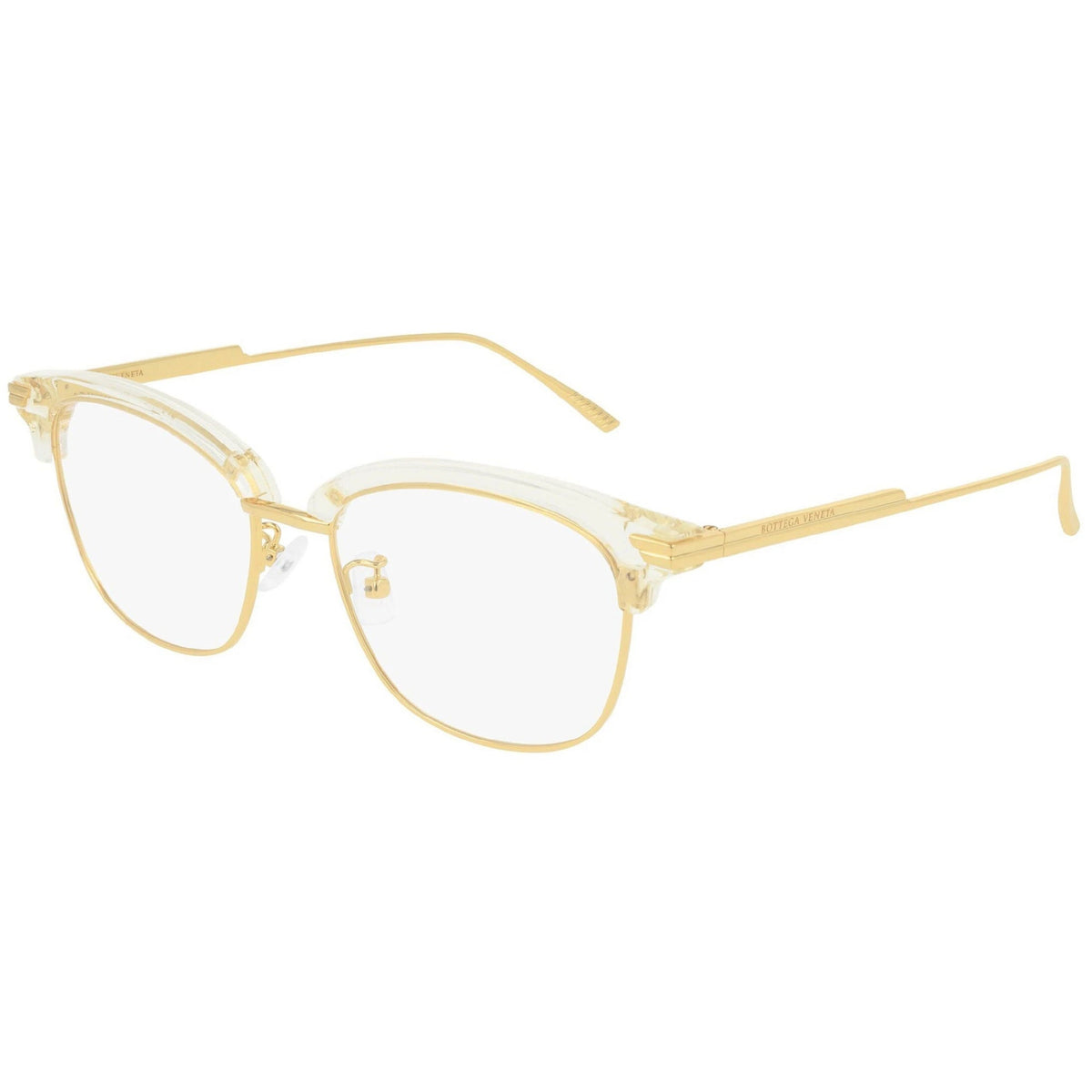 Bottega Veneta Men's Sunglasses Fall Winter 2019 Beige Transparent Demo Lens Demo Lens Gold BV1011OA 004
