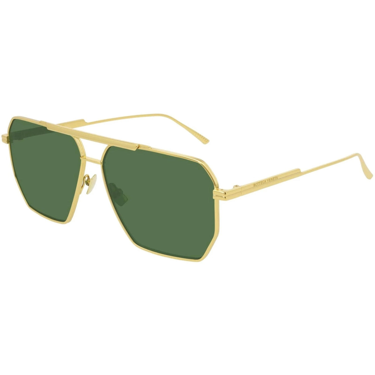 Bottega Veneta Men&#39;s Sunglasses Fall Winter 2019 Gold Green Nylon Nylon Shiny BV1012S 004