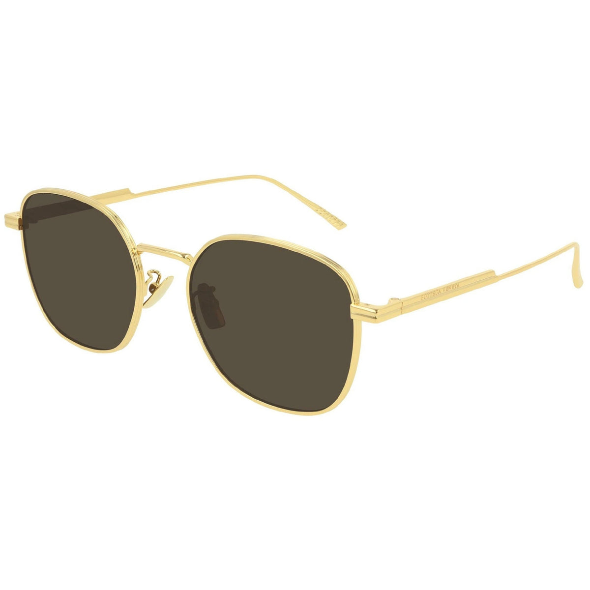 Bottega Veneta Unisex Sunglasses Fall Winter 2019 Gold Brown Nylon Nylon Shiny BV1014SK 003