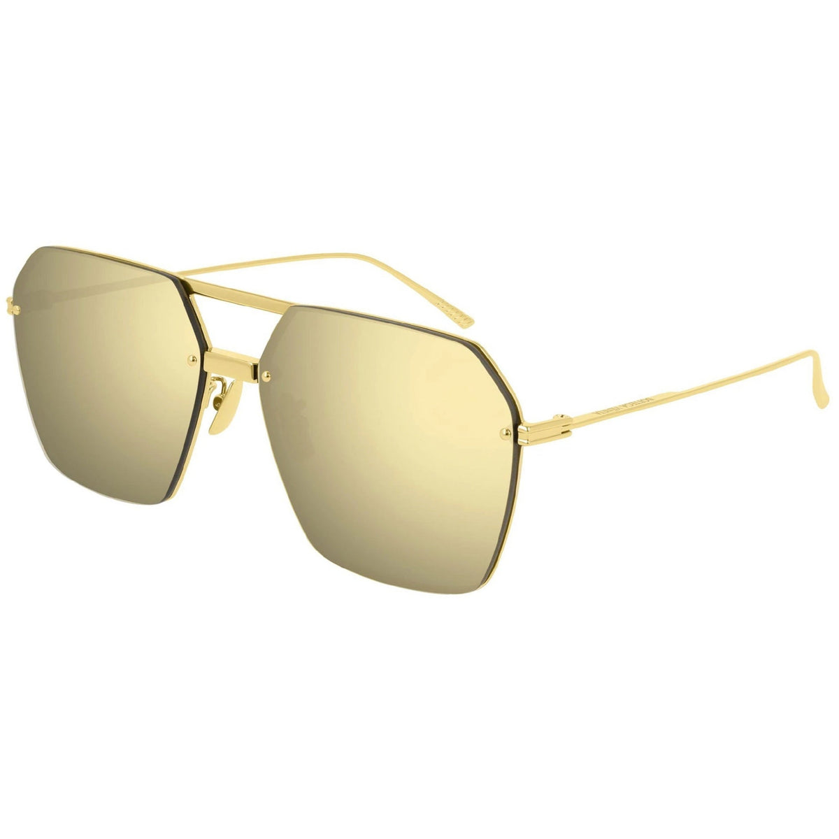 Bottega Veneta Women's Sunglasses Spring Summer 2020 Gold Gold Nylon Nylon Shiny BV1045S 002