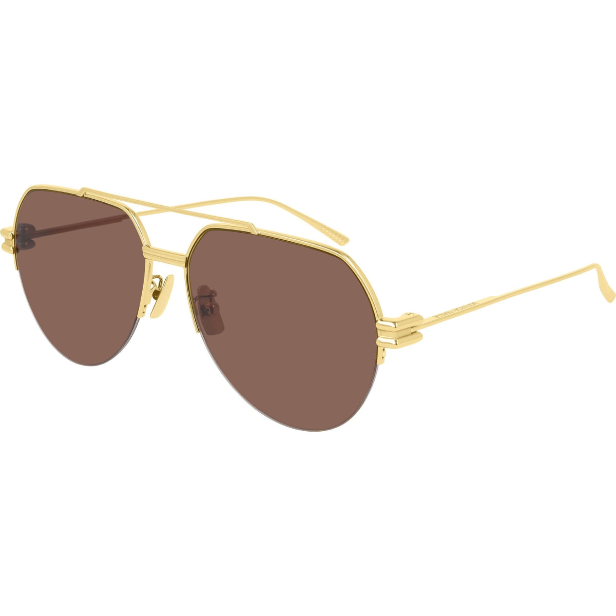 Bottega Veneta Women's Sunglasses Spring Summer 2020 Gold Brown Nylon Nylon Shiny BV1046S 002