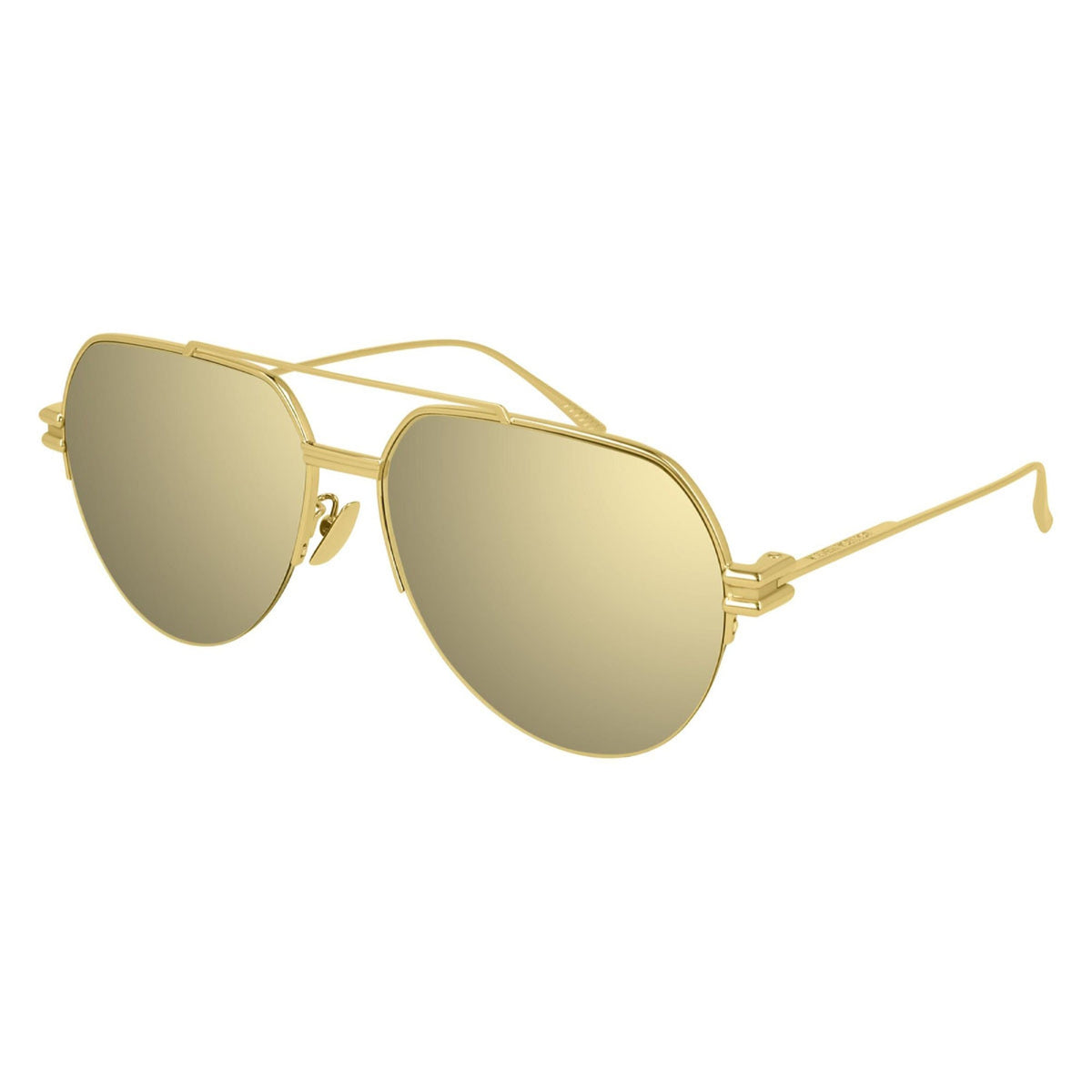 Bottega Veneta Women&#39;s Sunglasses Spring Summer 2020 Gold Gold Nylon Nylon Shiny BV1046S 003