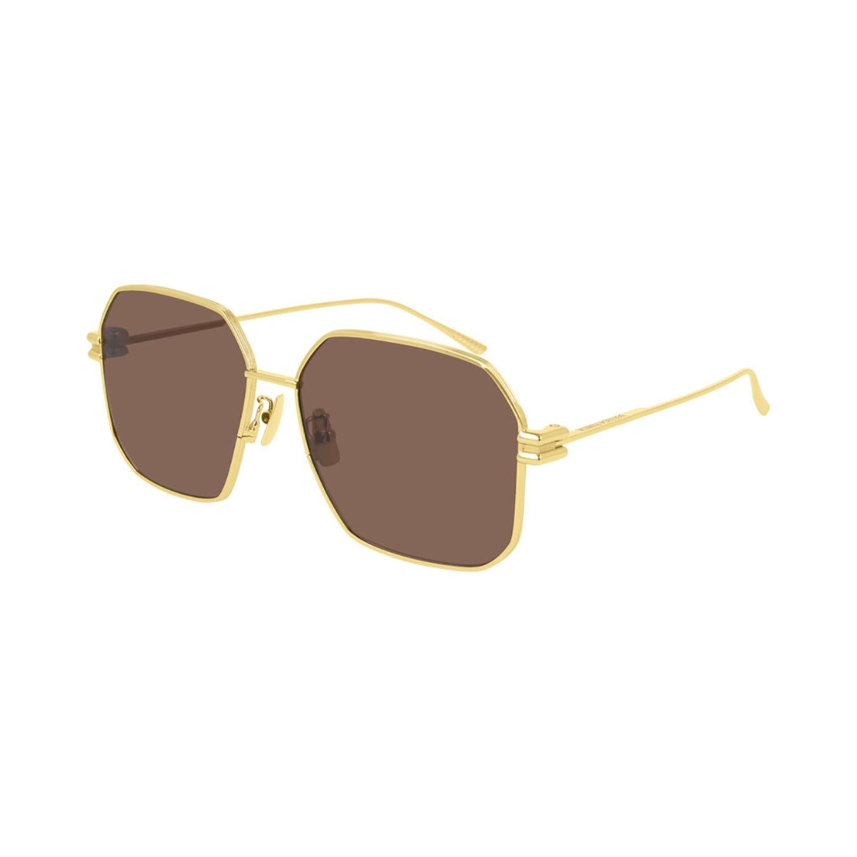 Bottega Veneta Women's Sunglasses Spring Summer 2020 Gold Brown Nylon Nylon Shiny BV1047S 002