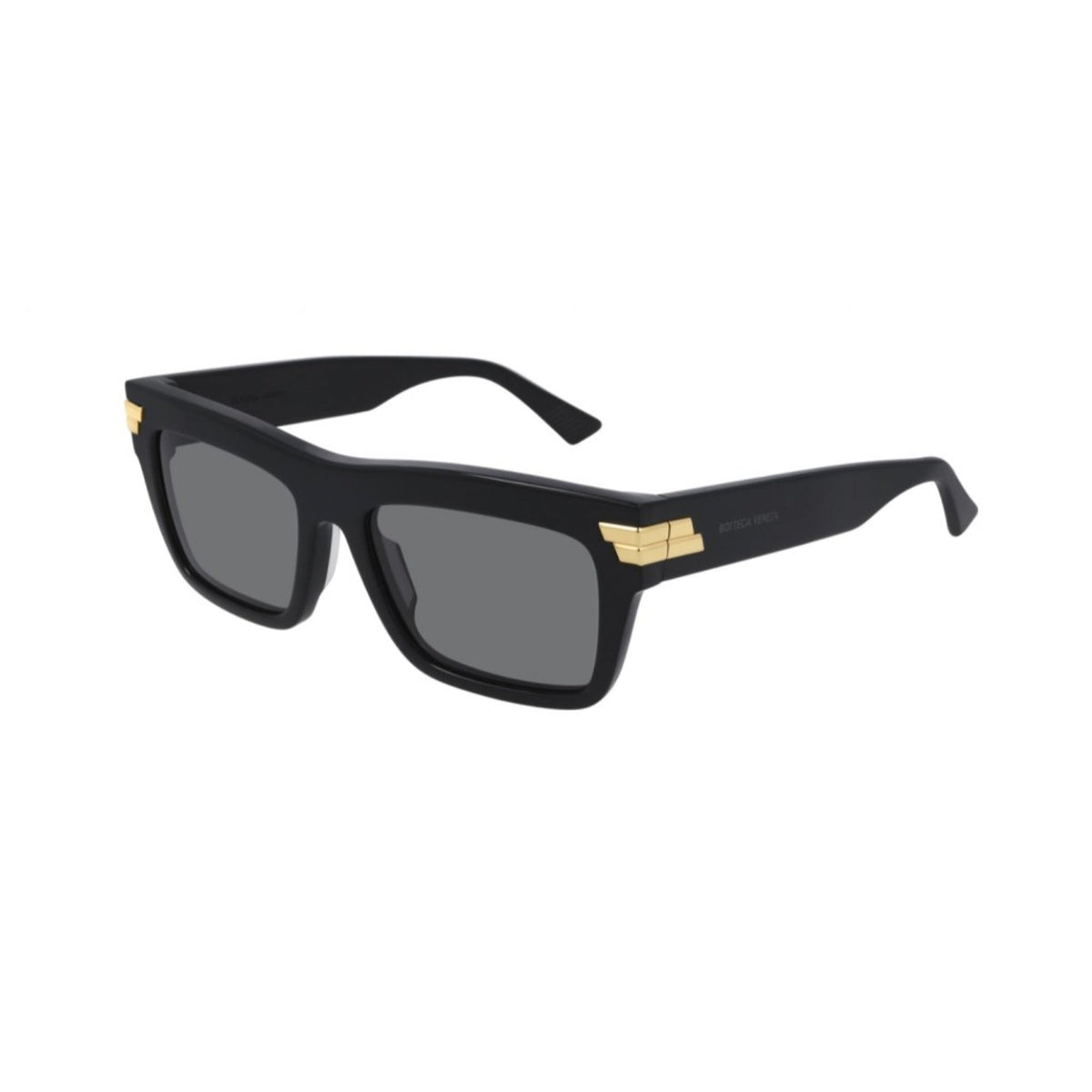 Bottega Veneta Unisex Sunglasses Spring Summer 2020 Black Grey CR 39 CR 39 Shiny BV1058S 001