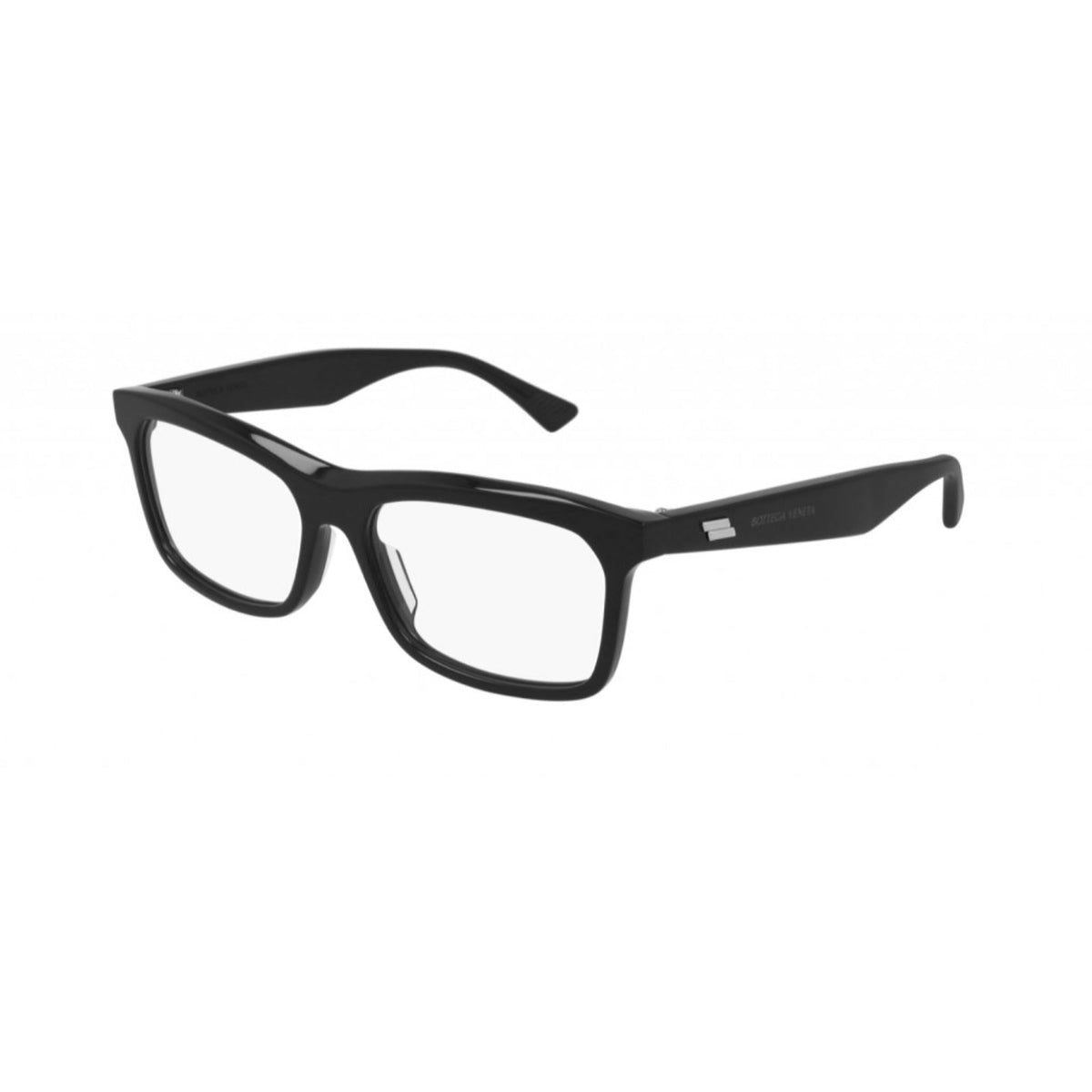 Bottega Veneta Men&#39;s Sunglasses Fall Winter 2020 Black Transparent Demo Lens Demo Lens Shiny BV1063O 001