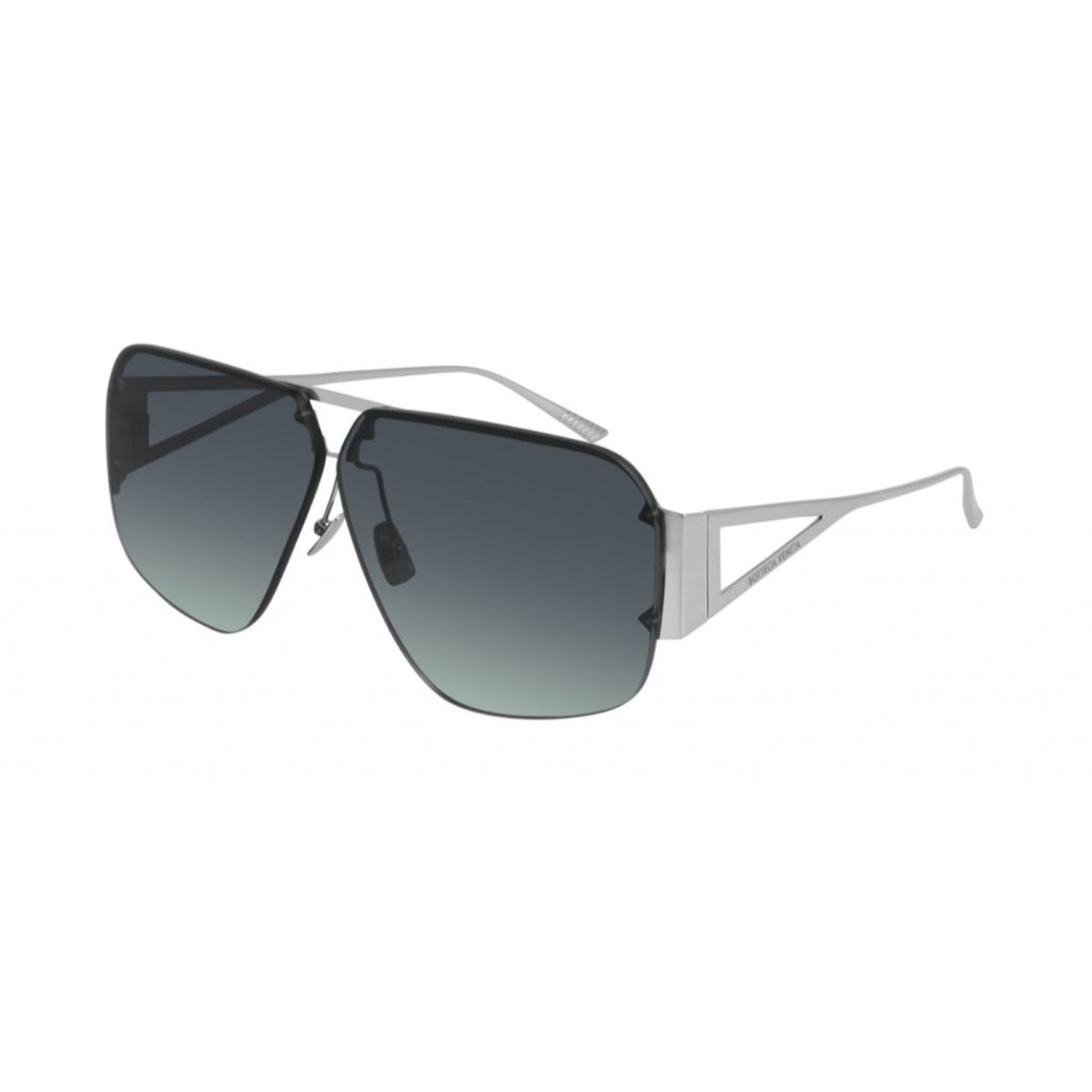 Bottega Veneta Unisex Sunglasses Fall Winter 2020 Silver Blue Nylon Nylon Shiny BV1065S 001