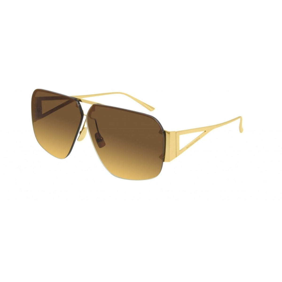 Bottega Veneta Unisex Sunglasses Fall Winter 2020 Gold Orange Nylon Nylon Shiny BV1065S 002