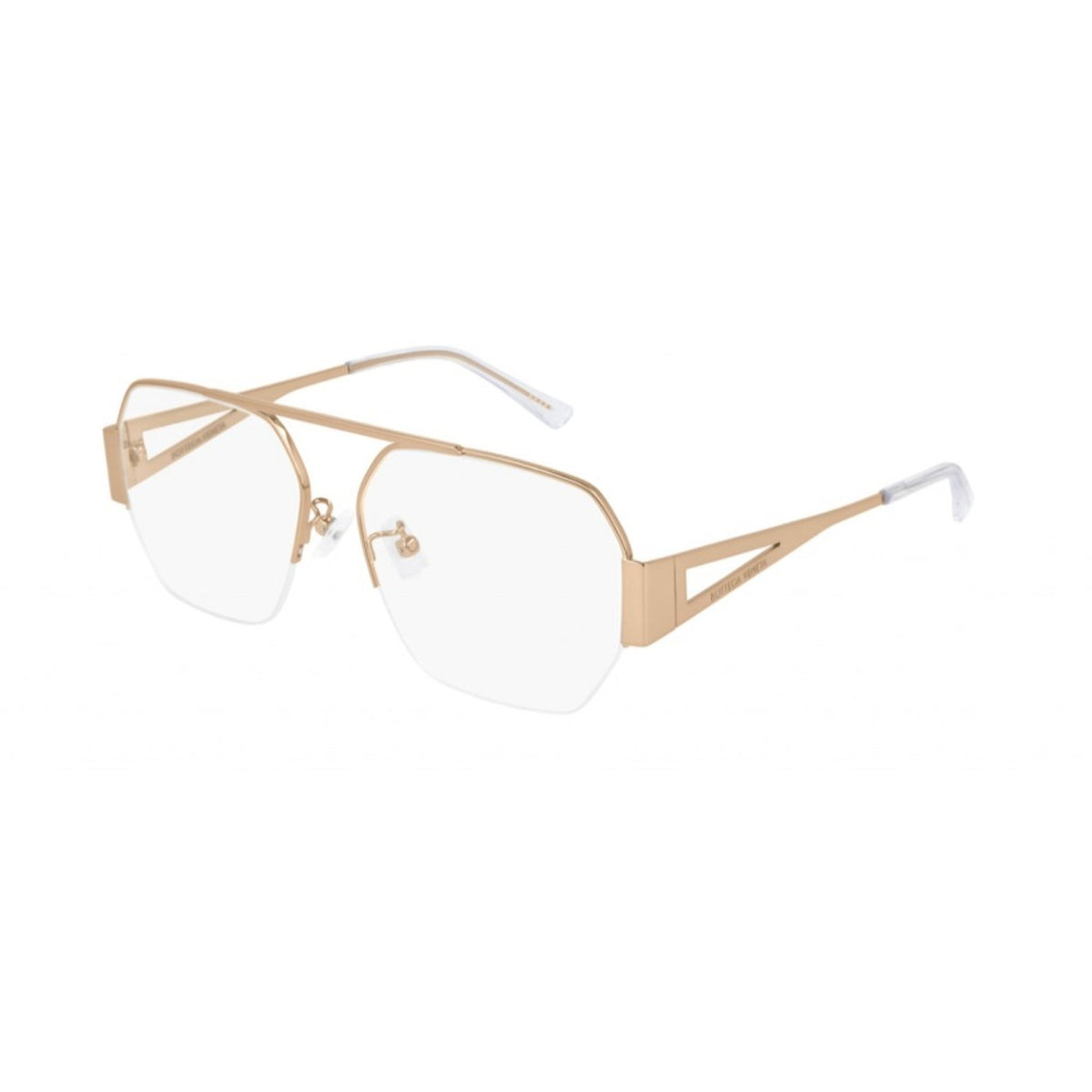 Bottega Veneta Women&#39;s Sunglasses Fall Winter 2020 Gold Transparent Demo Lens Demo Lens Pink BV1067O 001