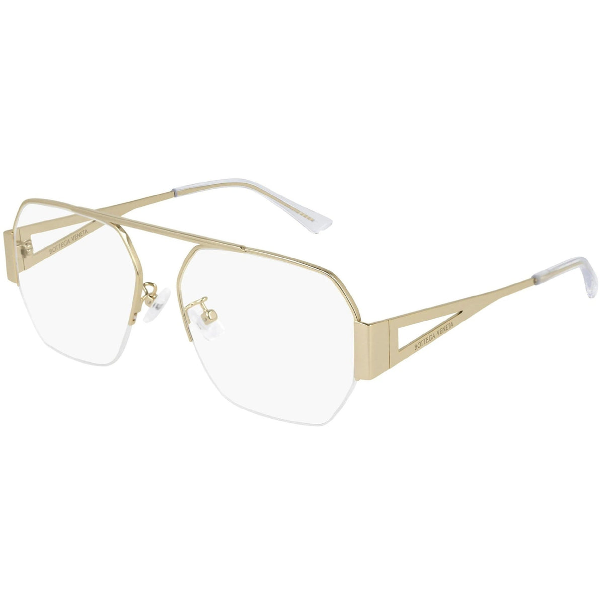 Bottega Veneta Women&#39;s Sunglasses Fall Winter 2020 Gold Transparent Demo Lens Demo Lens Light BV1067O 002