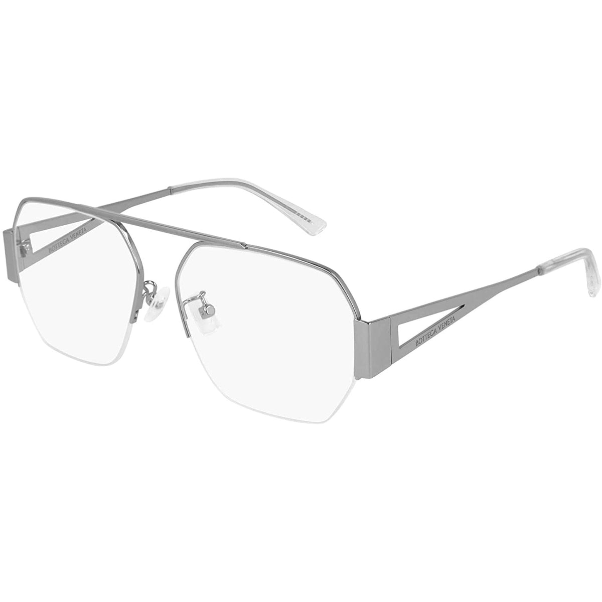 Bottega Veneta Women's Sunglasses Fall Winter 2020 Ruthenium Transparent Demo Lens Demo Lens Light BV1067O 003