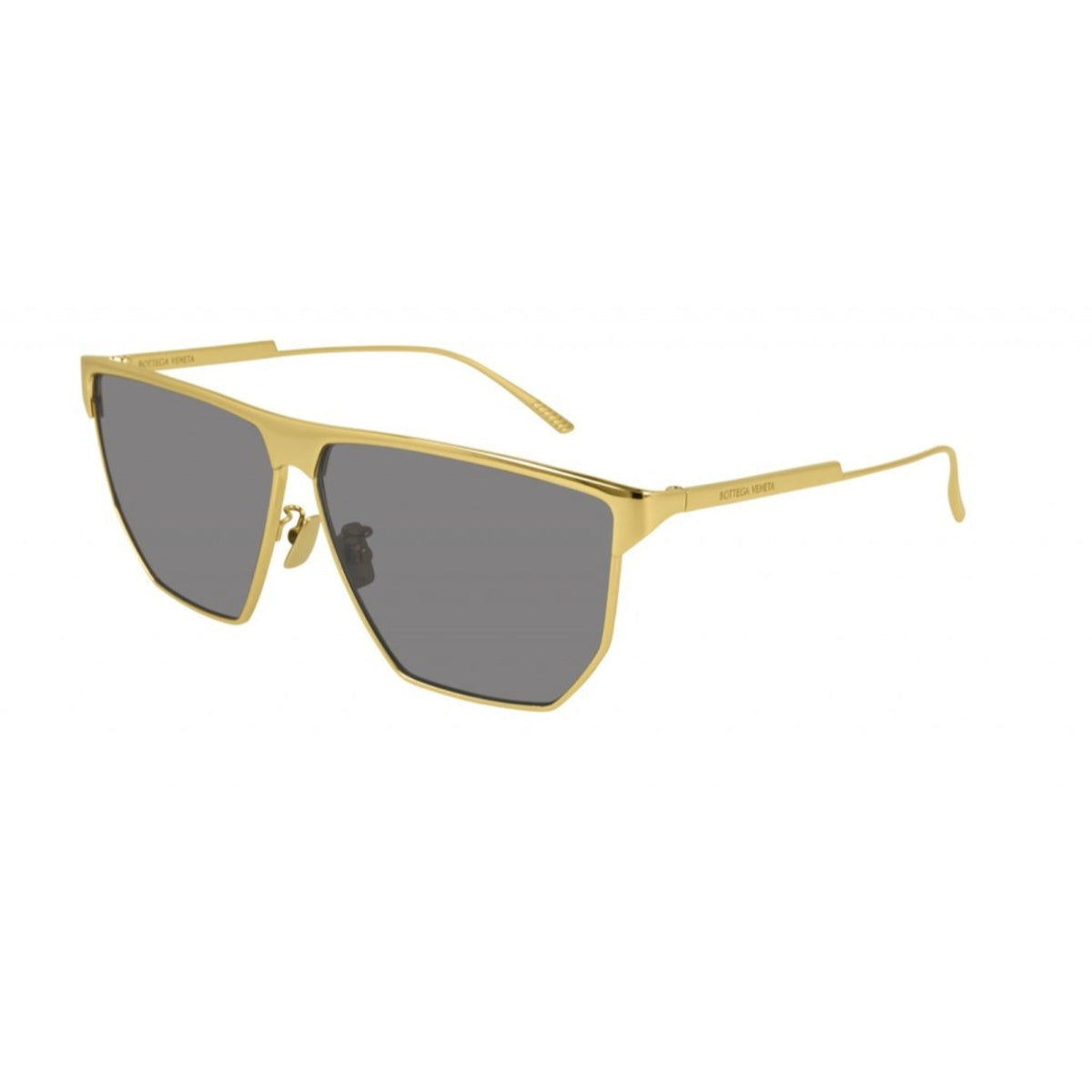Bottega Veneta Unisex Sunglasses Fall Winter 2020 Gold Grey Nylon Nylon Shiny BV1069S 001