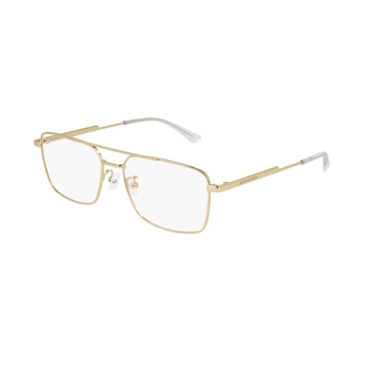Bottega Veneta Men&#39;s Sunglasses Fall Winter 2020 Gold Transparent Demo Lens Demo Lens Light BV1072O 002