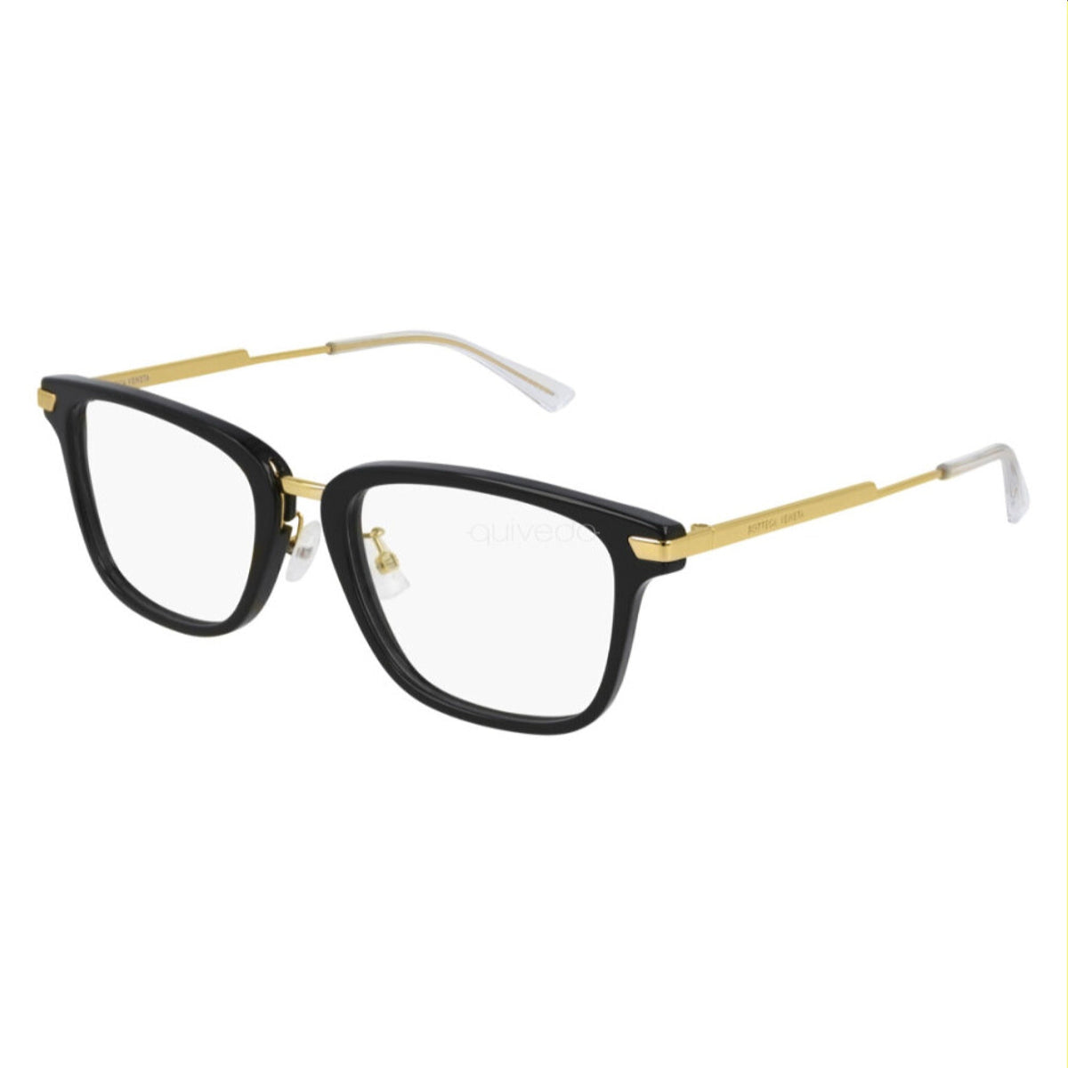 Bottega Veneta Unisex Sunglasses Fall Winter 2020 Black Transparent Demo Lens Demo Lens Gold BV1075OA 001