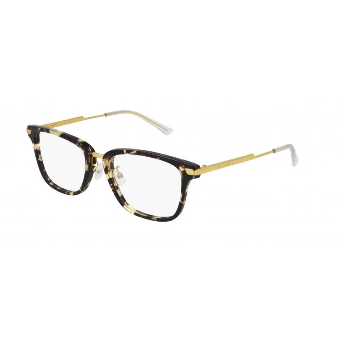 Bottega Veneta Unisex Sunglasses Fall Winter 2020 Havana Transparent Demo Lens Demo Lens Gold BV1075OA 002