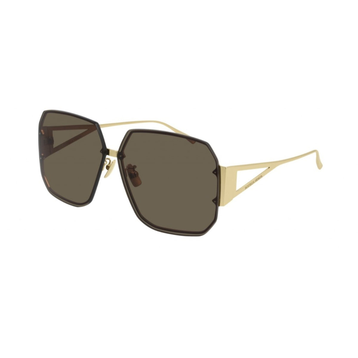 Bottega Veneta Women's Sunglasses Fall Winter 2020 Gold Brown Nylon Nylon Shiny BV1085SA 002