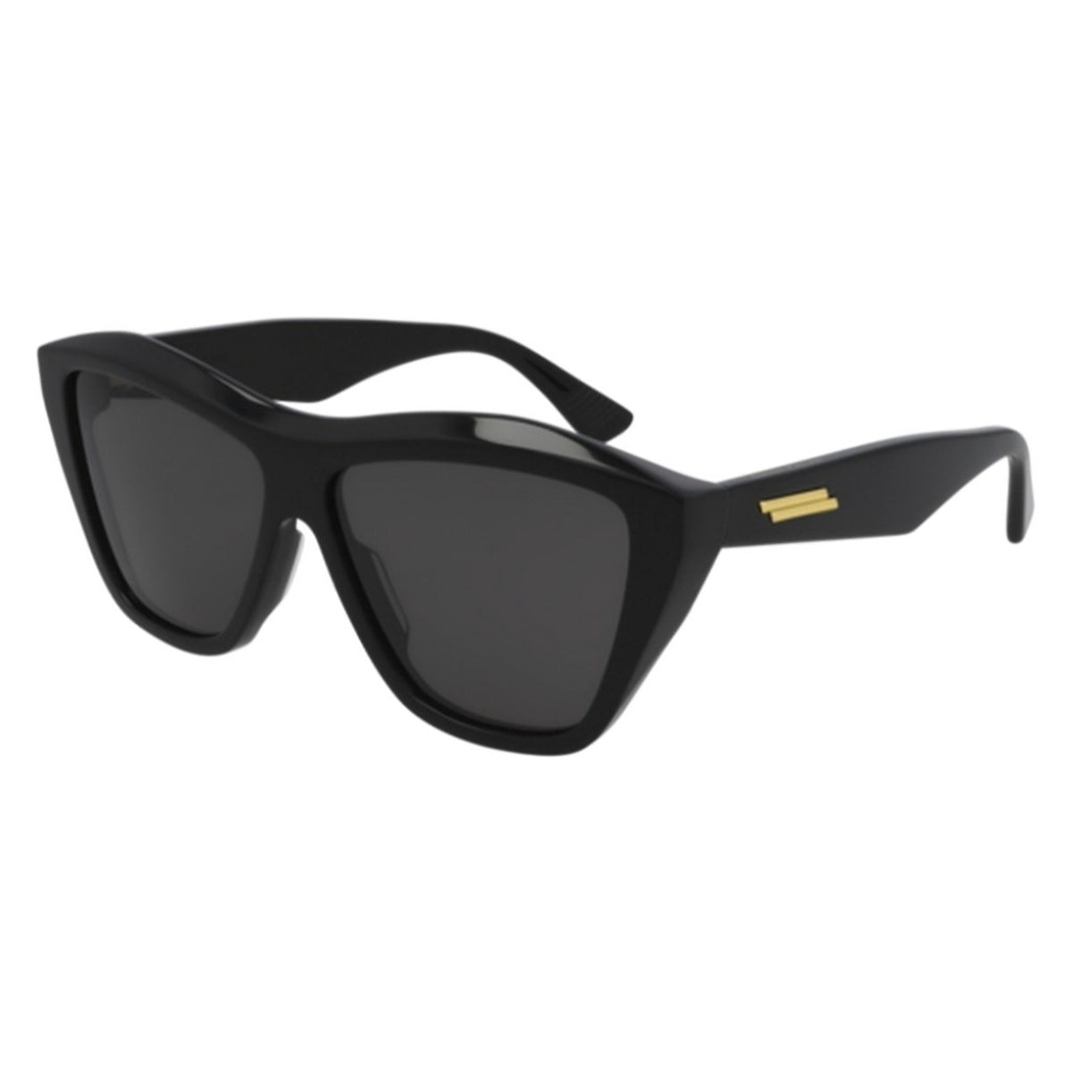 Bottega Veneta Unisex Sunglasses Spring Summer 2021 Black Grey CR 39 CR 39 Shiny BV1092S 001
