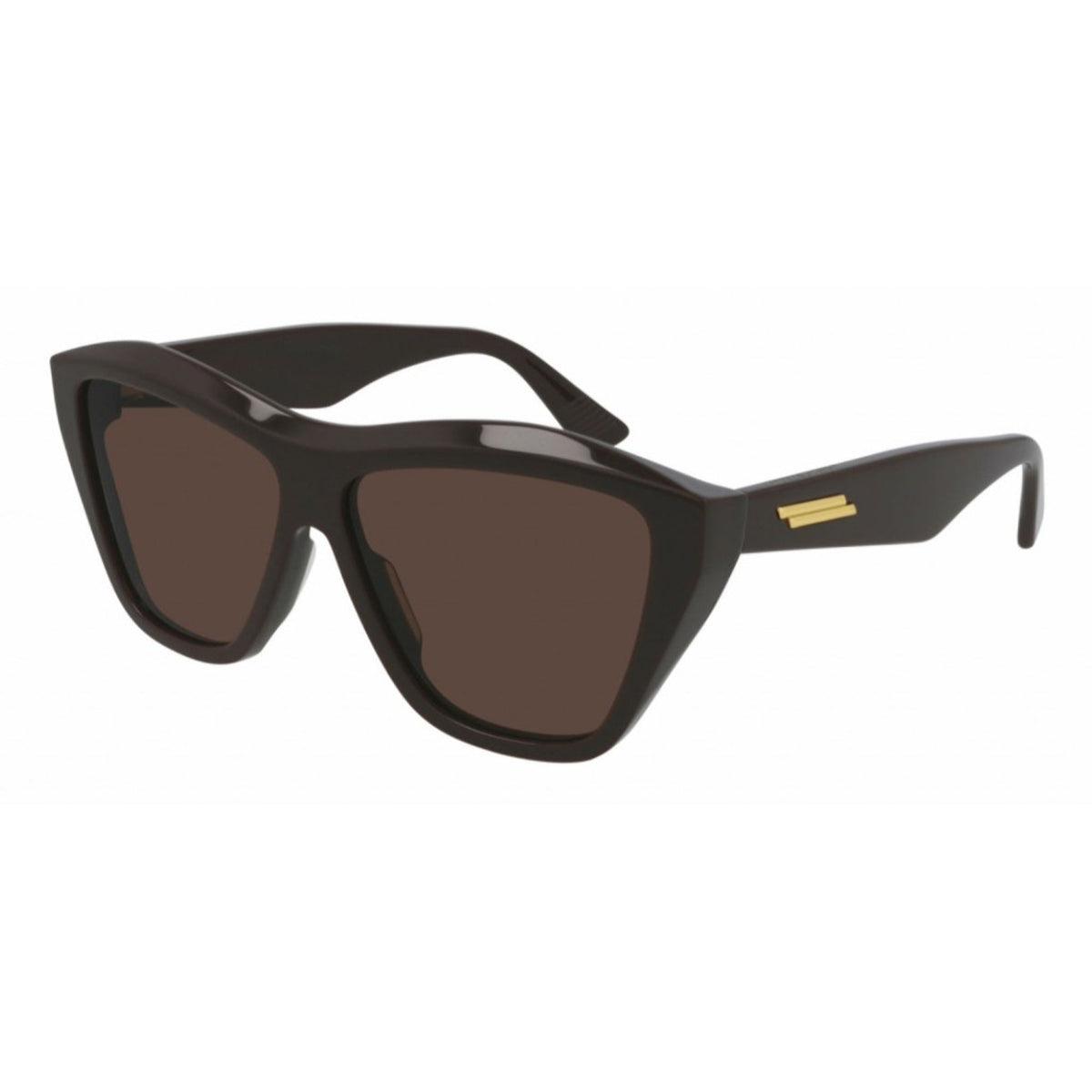 Bottega Veneta Unisex Sunglasses Spring Summer 2021 Brown Brown Nylon Nylon Shiny BV1092S 004