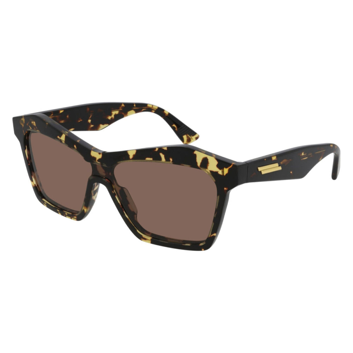 Bottega Veneta Unisex Sunglasses Spring Summer 2021 Havana Brown Nylon Nylon Shiny BV1093S 002