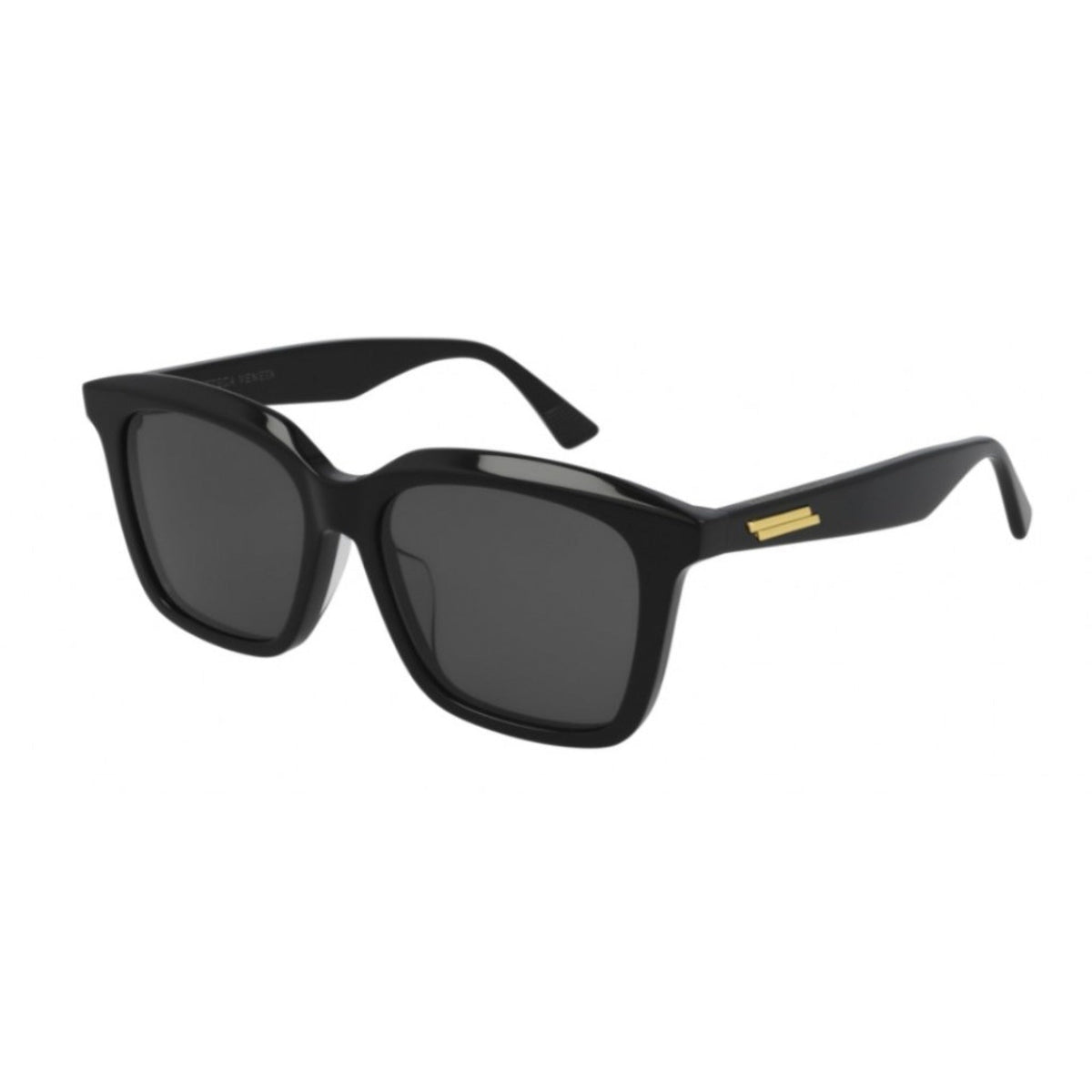 Bottega Veneta Unisex Sunglasses Spring Summer 2021 Black Grey CR 39 CR 39 Shiny BV1094SA 001