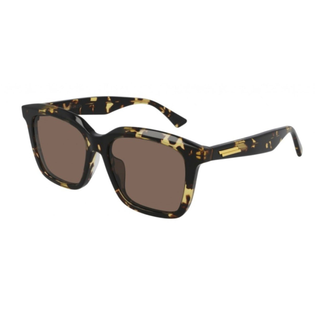 Bottega Veneta Unisex Sunglasses Spring Summer 2021 Havana Brown CR 39 CR 39 Shiny BV1094SA 002