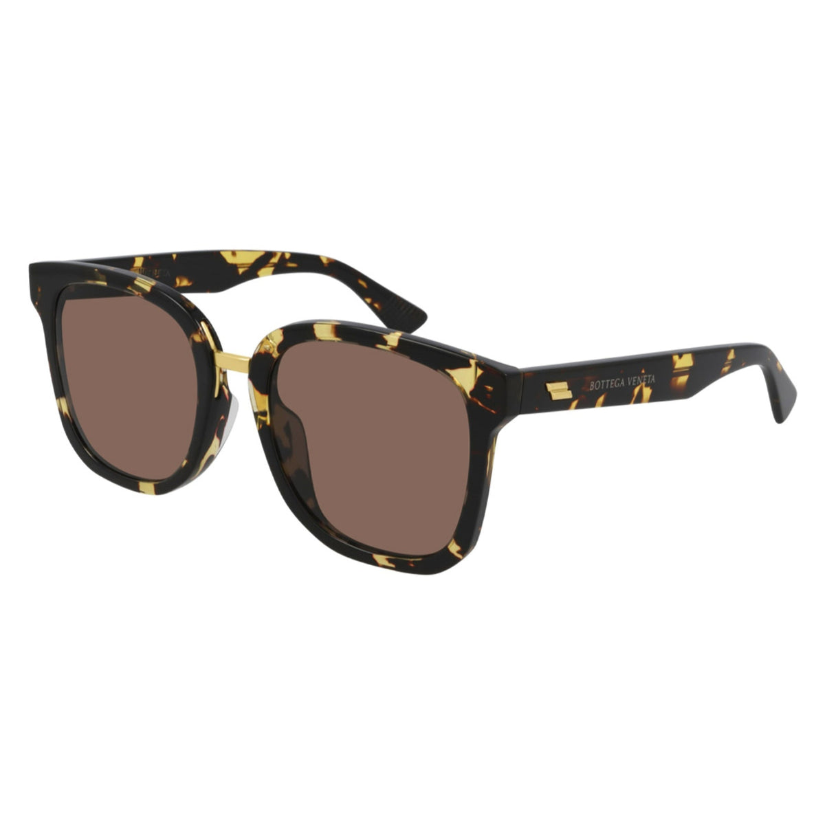 Bottega Veneta Women's Sunglasses Spring Summer 2021 Havana Brown CR 39 CR 39 Gold BV1095SA 002