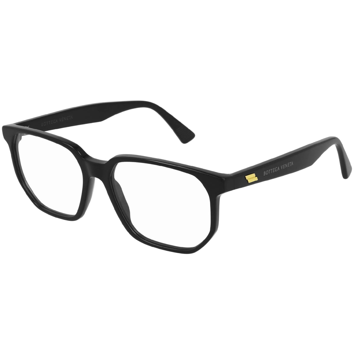Bottega Veneta Unisex Sunglasses Spring Summer 2021 Black Transparent Demo Lens Demo Lens Shiny BV1097O 001