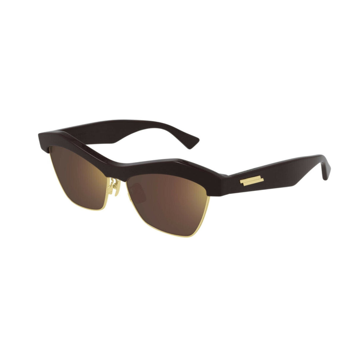 Bottega Veneta Women's Sunglasses Spring Summer 2021 Burgundy Red Nylon Nylon Gold BV1099S 004