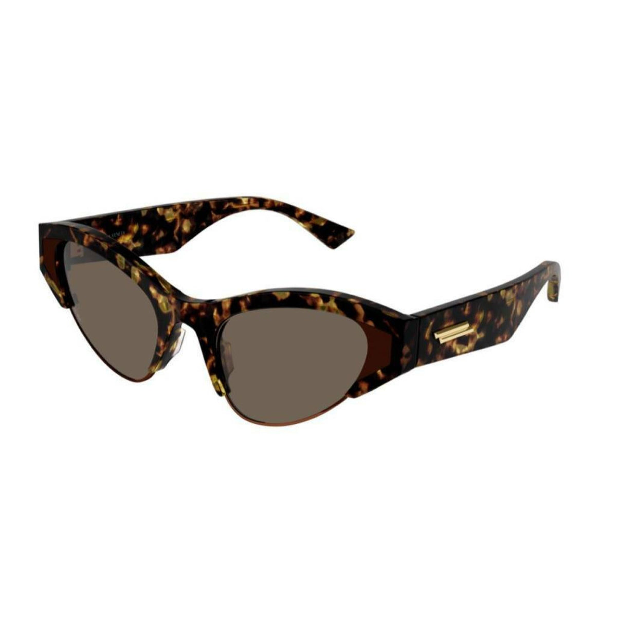 Bottega Veneta Women's Sunglasses Fall Winter 2021 Havana Brown Nylon Nylon Brown BV1102S 002