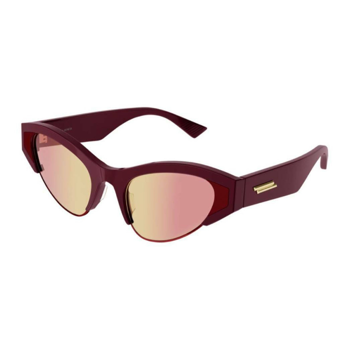 Bottega Veneta Women's Sunglasses Fall Winter 2021 Burgundy Red Nylon Nylon Burgundy BV1102S 003