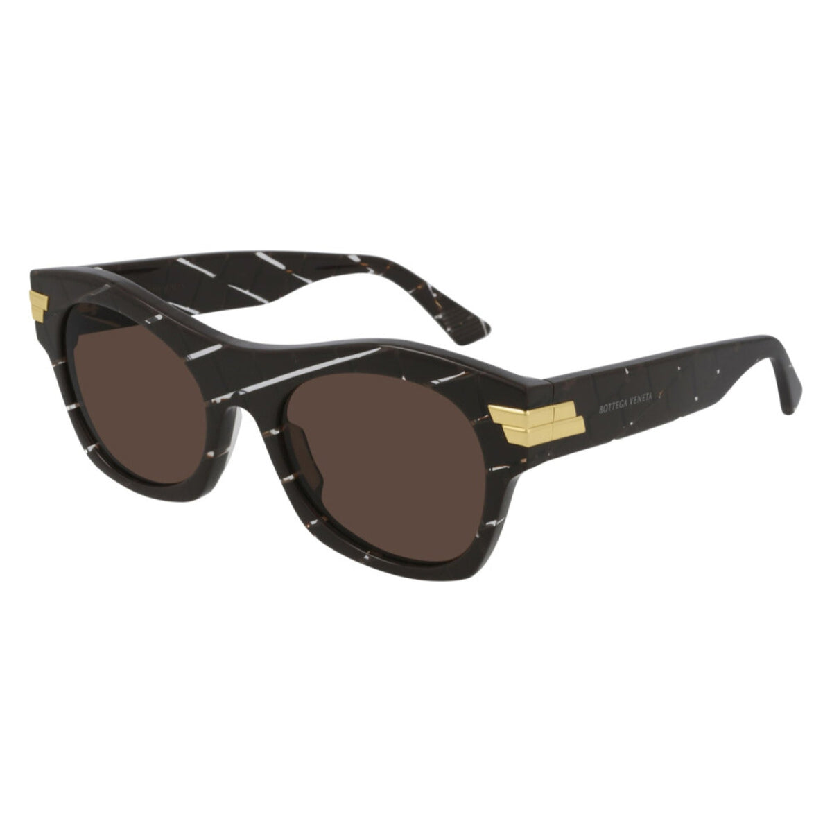 Bottega Veneta Unisex Sunglasses Spring Summer 2021 Brown Brown Nylon Nylon Crystal BV1103S 003