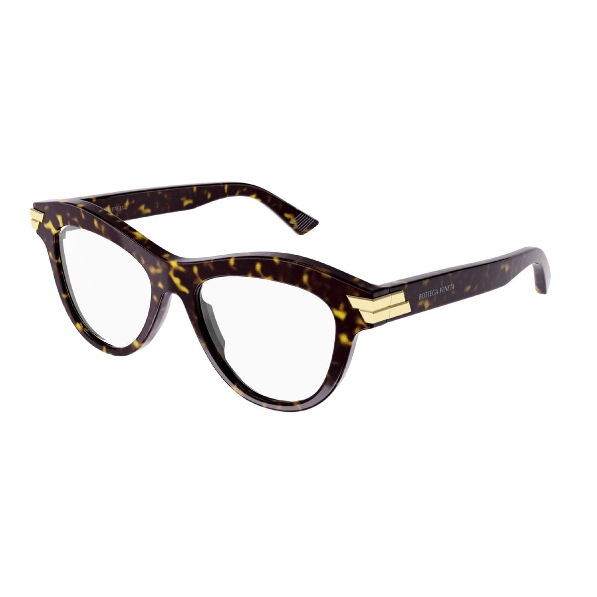 Bottega Veneta Women's Sunglasses Spring Summer 2021 Havana Transparent Demo Lens Demo Lens Shiny BV1105O 002