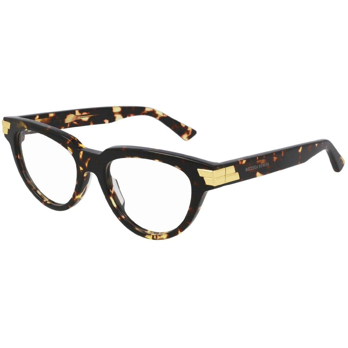 Bottega Veneta Women's Sunglasses Spring Summer 2021 Havana Transparent Demo Lens Demo Lens Shiny BV1106O 002