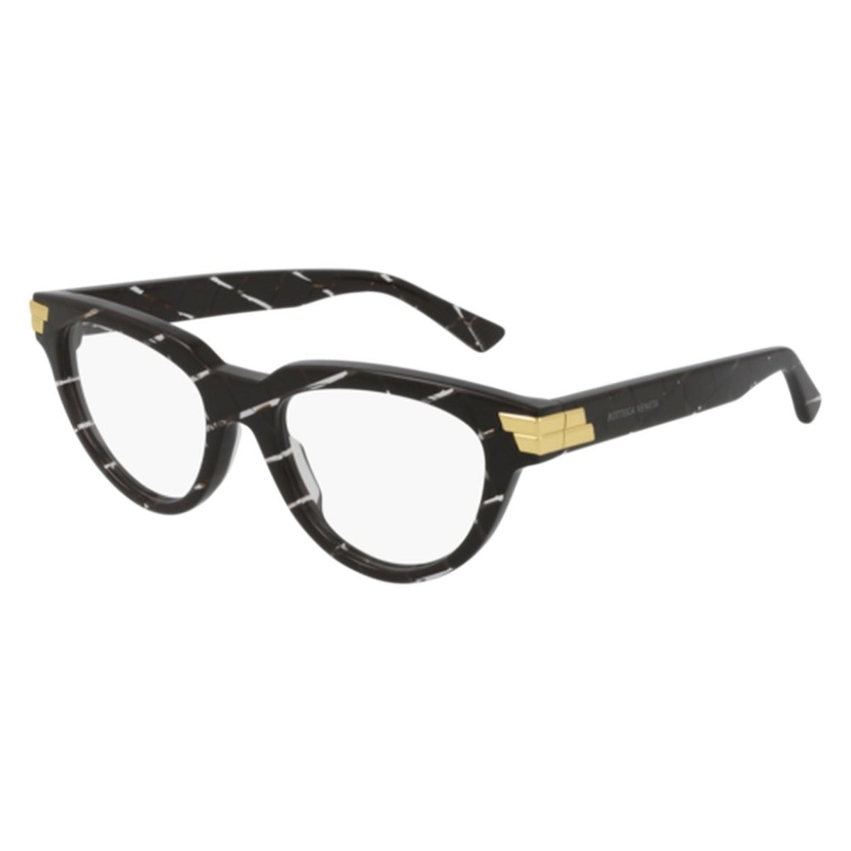 Bottega Veneta Women&#39;s Sunglasses Spring Summer 2021 Brown Transparent Demo Lens Demo Lens Crystal BV1106O 003