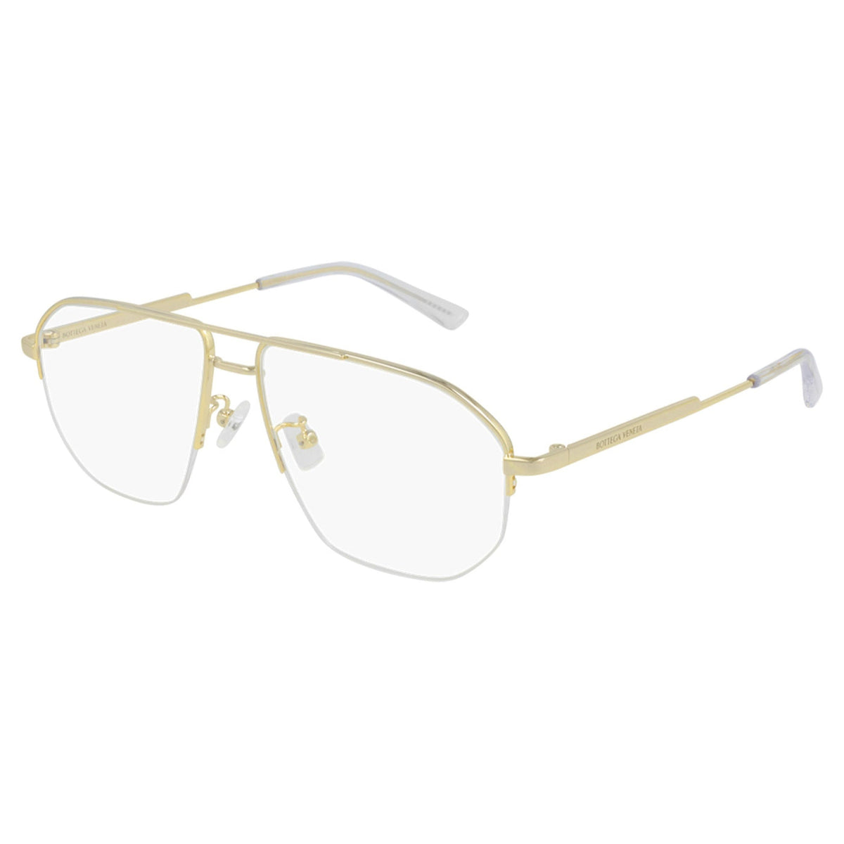 Bottega Veneta Men's Sunglasses Spring Summer 2021 Gold Transparent Demo Lens Demo Lens Light BV1109O 002