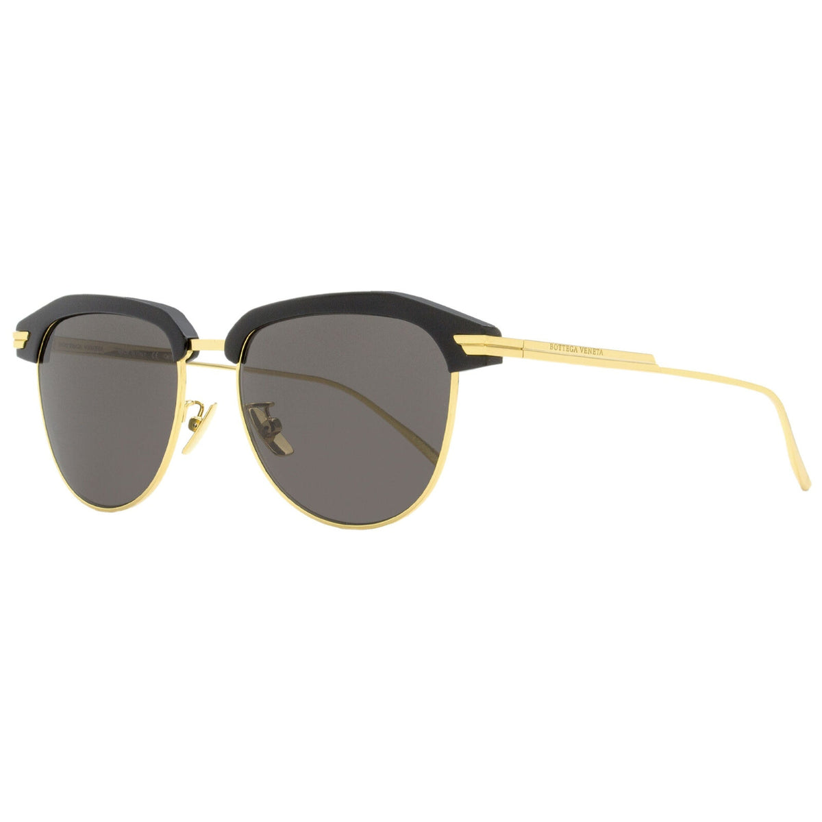 Bottega Veneta Unisex Sunglasses Spring Summer 2021 Black Grey Nylon Nylon Gold BV1112SA 001