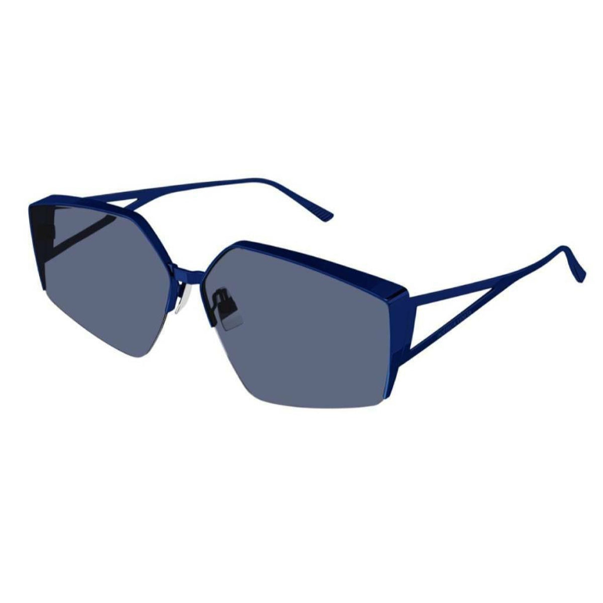 Bottega Veneta Women's Sunglasses Fall Winter 2021 Blue Blue Nylon Nylon Shiny BV1113S 004