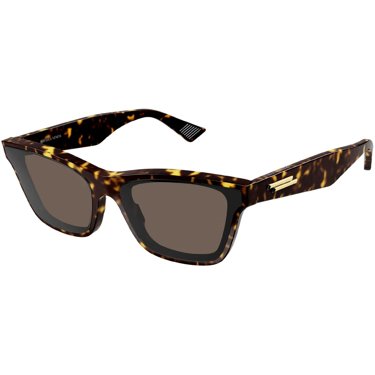 Bottega Veneta Unisex Sunglasses Fall Winter 2021 Havana Brown Nylon Nylon Shiny BV1119S 002