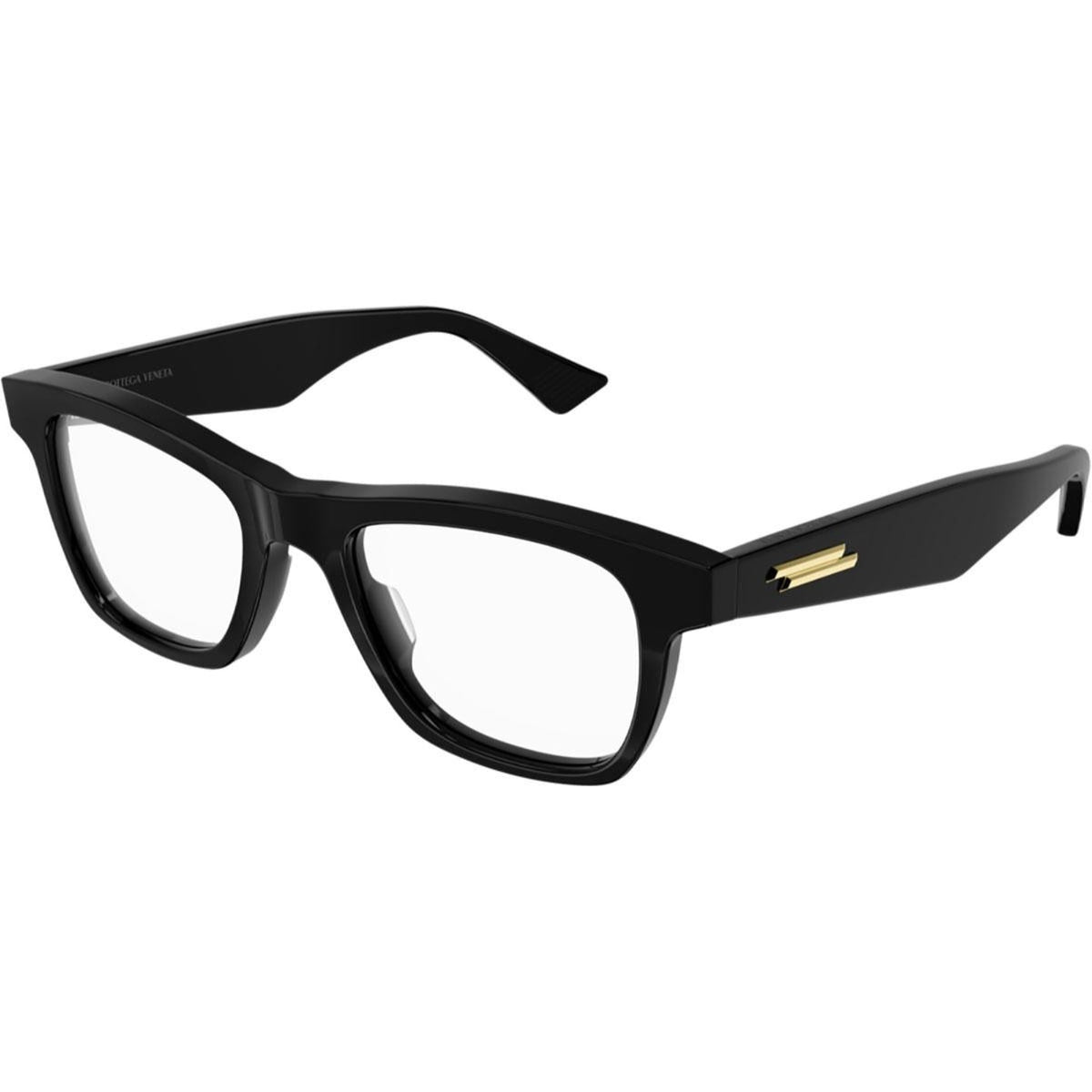 Bottega Veneta Men's Sunglasses Fall Winter 2021 Black Transparent Demo Lens Demo Lens Shiny BV1120OA 001