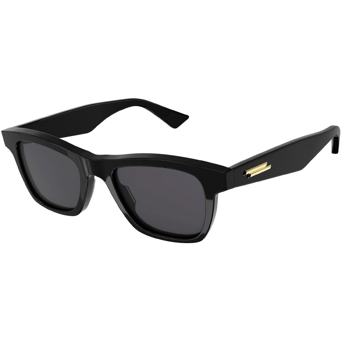 Bottega Veneta Men&#39;s Sunglasses Fall Winter 2021 Black Grey CR 39 CR 39 Shiny BV1120S 001