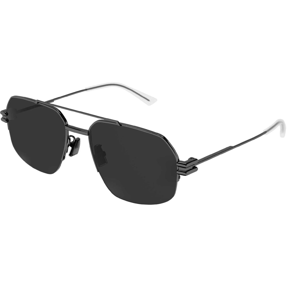Bottega Veneta Unisex Sunglasses Fall Winter 2021 Black Grey Nylon Nylon Shiny BV1127S 001