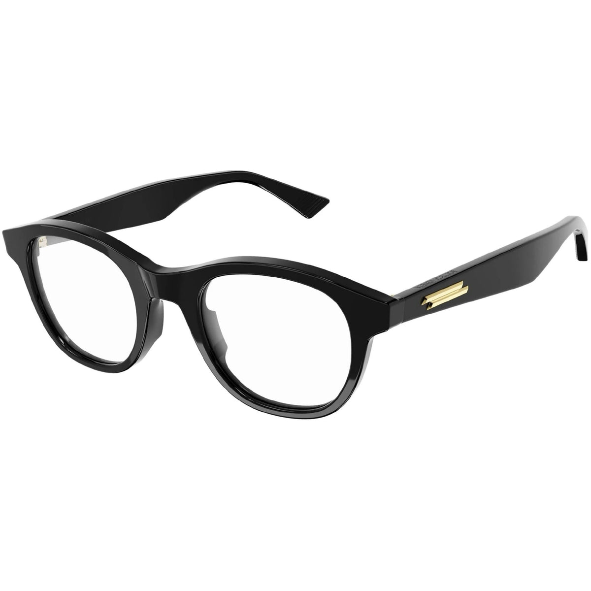Bottega Veneta Unisex Sunglasses Fall Winter 2021 Black Transparent Demo Lens Demo Lens Shiny BV1130O 001
