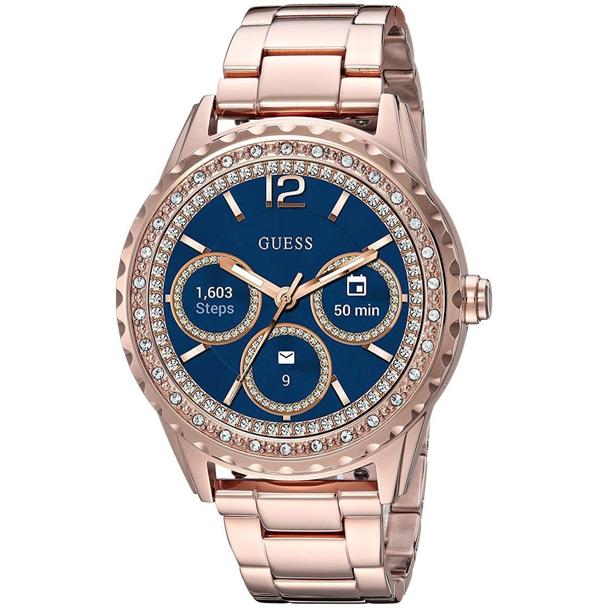 Guess Women&#39;s C1003L4 Smartwatch Rose Gold-Tone Stainless Steel Watch