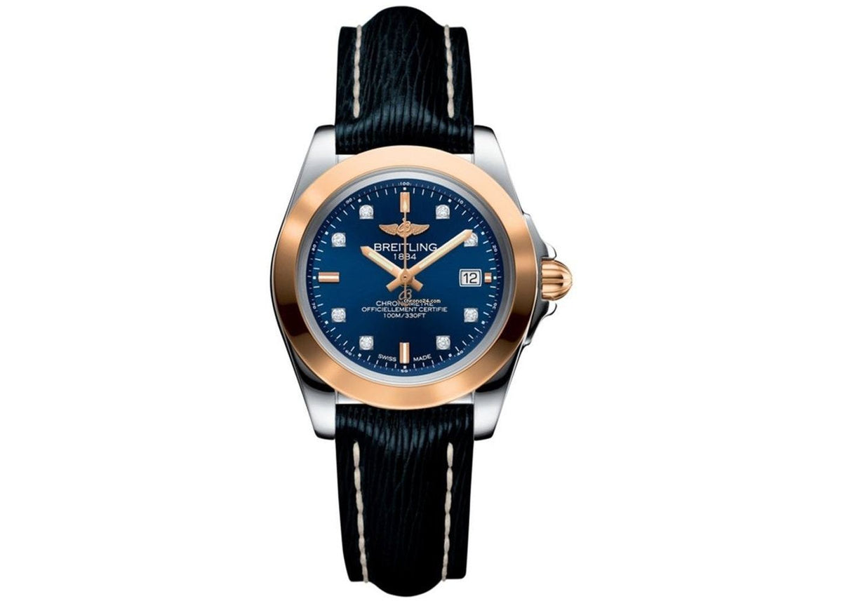 Breitling Women's C7133012-C952-123Z Galactic 32 Sleek Black Leather Watch